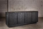 Brutal Black Oak Sideboard | Storage by Aeterna Furniture. Item made of oak wood