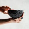 Medium Treasure Bowl in Textured Black Concrete & Brass | Decorative Bowl in Decorative Objects by Carolyn Powers Designs. Item made of brass & concrete compatible with minimalism and contemporary style