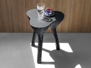 Handmade Live Edge Black Side Table | Tables by Donatas Žukauskas. Item composed of wood and cement in minimalism or contemporary style