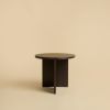 Round Side Table in Smoked Oak - KUME Series by Lebanto | Tables by Lebanto. Item composed of oak wood in minimalism or contemporary style