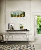 "Hanalei Valley" Wall Art :Ceramic Plates/Oil on Canvas | Wall Sculpture in Wall Hangings by Studio DeSimoneWayland. Item made of canvas with ceramic works with contemporary style