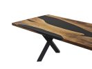 Black Resin Dine Table - Custom Order Dining Table | Tables by Tinella Wood. Item made of walnut works with boho & minimalism style