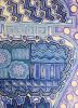 Large blue jar with dots | Oil And Acrylic Painting in Paintings by Hikaru O. Item composed of canvas in contemporary or japandi style
