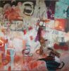 Mad Tea | Mixed Media in Paintings by Vikki Drummond. Item made of canvas compatible with contemporary and eclectic & maximalism style