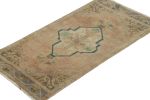 Vintage Turkish Rug in Pink, Gray and Cream Floral Medallion | Area Rug in Rugs by Rug and Kilim