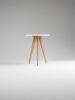 FINN 3 Round white nightstand, small accent table side table | Tables by Mo Woodwork | Stalowa Wola in Stalowa Wola. Item made of oak wood works with minimalism & mid century modern style
