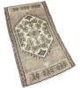 Vintage Turkish rug doormat | 1.9 x 2.11 | Small Rug in Rugs by Vintage Loomz. Item composed of wool in boho or mid century modern style