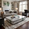 Celestial River White Marble and Blue Stone Coffee Table | Tables by Dynasty Artisan. Item composed of steel and marble in minimalism or contemporary style