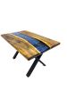 Space Blue Epoxy Resin Table - Custom Dining Table | Tables by Tinella Collection | New Mexico State Capitol in Santa Fe. Item composed of walnut in boho or minimalism style