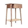 Rian Bedside Table, Walnut with Woven Kraft Danish Cord | Tables by Semigood Design. Item composed of walnut