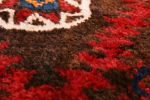 Vintage Green and Red Persian Geometric Wool Rug | Area Rug in Rugs by Rug and Kilim
