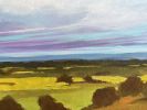 Distant Meadow - Impressionist Landscape painting | Oil And Acrylic Painting in Paintings by Filomena Booth Fine Art. Item made of canvas works with contemporary & modern style