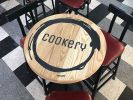 Custom Branded Solid wood table tops | Dining Table in Tables by Stone City Woodworks. Item composed of wood & steel