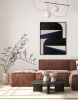 "Blue Graphic No. 1" - Midcentury Modern Painting | Oil And Acrylic Painting in Paintings by ART + ALCHEMY By Nicolette Atelier. Item made of wood & canvas compatible with minimalism and mid century modern style
