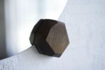 Round Wall Mirror With Geometric Hardwood Knobs | Decorative Objects by THE IRON ROOTS DESIGNS. Item composed of glass