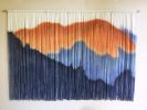 AMBER DUNE Abstract Mountain Landscape Wall Tapestry | Macrame Wall Hanging in Wall Hangings by Wallflowers Hanging Art. Item composed of oak wood and wool in contemporary or eclectic & maximalism style