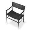 “Repose” Armchair Various Leather Colors, Black Rubbered Ste | Chairs by Jover + Valls. Item made of steel with leather