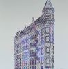 THE FLAT IRON BUILDING TORONTO | Oil And Acrylic Painting in Paintings by Virginie SCHROEDER. Item made of canvas works with art deco style
