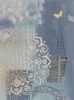 Blue collage | Mixed Media by Margaret Alice Høiesen. Item made of canvas & paper
