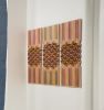3 Panels of wood and hand embroidery sculptural art | Wall Sculpture in Wall Hangings by Nosheen iqbal. Item made of birch wood with cotton works with mid century modern & mediterranean style