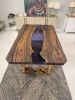 Epoxy Table - Walnut River Custom Resin Table - Dining Table | Tables by Tinella Collection. Item made of walnut compatible with minimalism and art deco style