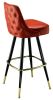 Bar Stool with Button Tufted Back and Wood 2528 | Chairs by Richardson Seating Corporation | Pennsy Bar in New York. Item composed of wood and leather