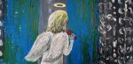 Guardian Angel | Oil And Acrylic Painting in Paintings by Elena Parau. Item made of wood & canvas compatible with contemporary and country & farmhouse style