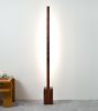 "Column" Hardwood Floor Lamp | Lamps by THE IRON ROOTS DESIGNS. Item made of walnut with brass works with minimalism & contemporary style