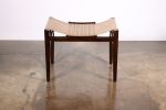 Luzio Leather Stool in Argentine Rosewood & Leather Cording | Chairs by Costantini Design. Item made of wood with fabric