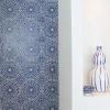 Large blue and white Moroccan tiles bathroom (1 tile) | Tiles by GVEGA. Item made of marble works with boho style