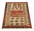 Vintage Kilim in Beige-Brown, Orange & Red Geometric Pattern | Area Rug in Rugs by Rug and Kilim