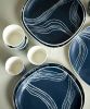Set of TWO Dark Blue Black Porcelain Plate | Dinnerware by ShellyClayspot. Item made of ceramic compatible with contemporary and modern style