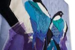 Magpie 07 | Wall Sculpture in Wall Hangings by Tracey Cameron Creative. Item composed of fabric and leather
