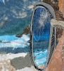 Beach Reflection | Mixed Media by Leanne Poellinger. Item composed of paper in coastal or traditional style