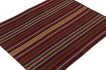 Vintage Persian Kilim in Burgundy with Multicolor Stripes | Area Rug in Rugs by Rug and Kilim