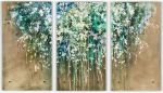 New Beginnings Triptych | Oil And Acrylic Painting in Paintings by Cara Enteles Studio | Perry Lane Hotel, a Luxury Collection Hotel, Savannah in Savannah. Item composed of paper