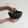 Large Treasure Bowl in Black Concrete with Brass Detailing | Decorative Bowl in Decorative Objects by Carolyn Powers Designs. Item composed of brass and concrete in minimalism or contemporary style