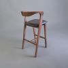 Arco Curved-Back Wooden Bar Stool | Chairs by Kleinhaus Furniture. Item composed of wood and fabric in mid century modern or contemporary style