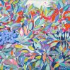 Party in August | Oil And Acrylic Painting in Paintings by Claire Desjardins. Item made of canvas