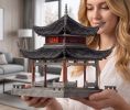 Aiwan Pavilion Handmade Wooden Architectural Model Sculpture | Sculptures by Dynasty Artisan. Item composed of wood compatible with eclectic & maximalism and asian style