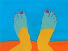 In Your Face and Standing at the Edge of the Water | Oil And Acrylic Painting in Paintings by Helena Wurzel. Item made of canvas with synthetic