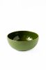 Handmade Porcelain Salad Serving Bowl With Gold Rim. Green | Serveware by Creating Comfort Lab. Item made of ceramic