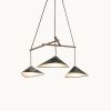 Emily Group of Three Pendant Light Oxid | Chandeliers by MOSS Objects. Item made of oak wood & steel compatible with contemporary and modern style
