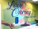 Love & Caring Home Care Mural | Murals by Toni Miraldi / Mural Envy, LLC | 505 Wolcott St in Waterbury. Item made of synthetic