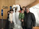 Great Auk Family | Public Sculptures by Jim Sardonis | New England Aquarium in Boston. Item composed of marble