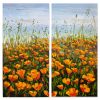Poetic Poppies | Oil And Acrylic Painting in Paintings by Lisa Elley ART. Item composed of canvas compatible with contemporary style