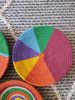 African Colourful Wall Plate set of 5 | Decorative Plate in Decorative Objects by Sarmal Design. Item composed of bamboo and cotton in boho or mid century modern style
