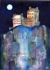 Under The Moon | Mixed Media by Claudia E. Kazachinsky. Item made of paper