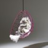 Modern PINK Nest Egg Hanging Swing Chair | Easy Chair in Chairs by Studio Stirling. Item made of steel works with boho & minimalism style