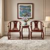 Legacy Royal Ming Style Scholar Horseshoe Armchair Trio Set | Chairs by Dynasty Artisan. Item composed of wood compatible with contemporary and eclectic & maximalism style